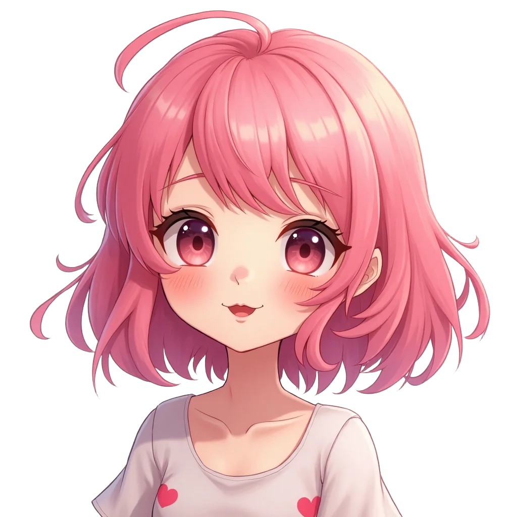 Cute Anime Girl with Pink Hair